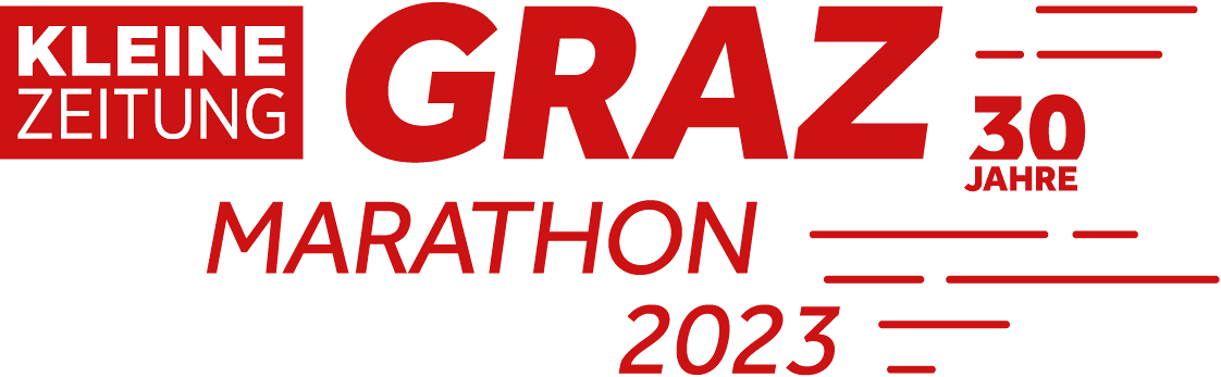 Logo Graz Marathon 2025 der Kleinen Zeitung in Rot auf weißem Hintergrund mit Datumsangabe