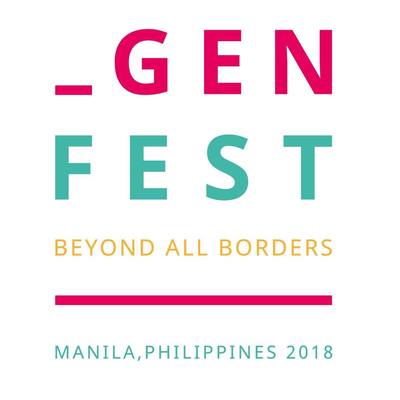 Logo mit buntem Schriftzug: Genfest Beyond all Borders, Manila, Philippins 2018