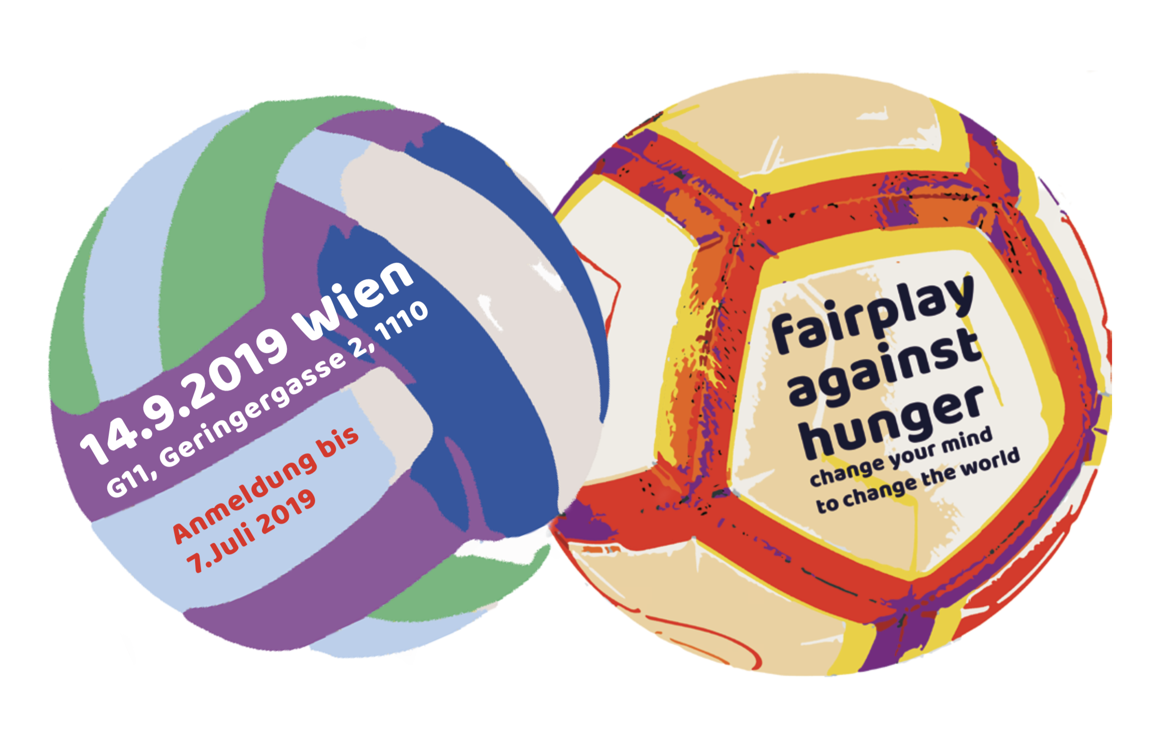 Logo mit einem Volleyball und einem Fußball sowie Schriftzug Veranstaltung