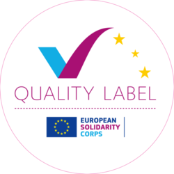 Logo Quality Label mit EU-Fahne und gelben Sternen